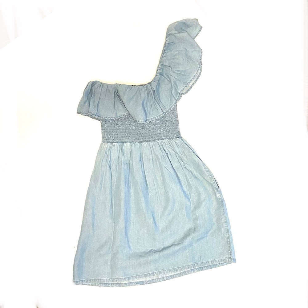 One shoulder chambray dress - Picture 2 of 8